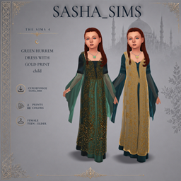 Medieval CC - Hurrem Sultan Historical Dress for child - The Sims 4 ...