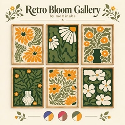 Retro Bloom Gallery – Vintage Botanical Wall Art project image