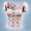 Floral puff sleeve blouse with lace logo