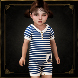 Toddler - Striped nautical romper with collar and sailboat pocket project image