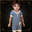 Toddler - Striped nautical romper with collar and sailboat pocket logo