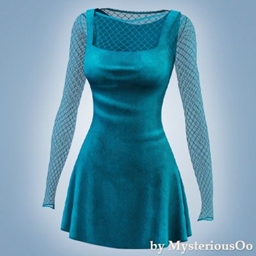 Velvet mesh fit flare dress project image