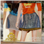 Multi Patch Denim Soft Lace Edge Mini Skirt logo