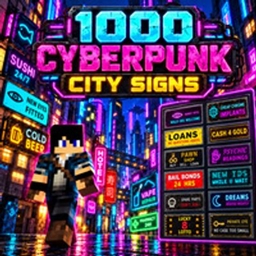 One Thousand Cyberpunk City Signs project image