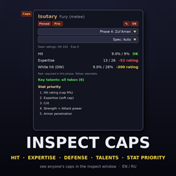 Inspect Caps Character stats project image
