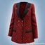 Patterned double breasted coat logo
