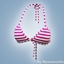 Striped swimsuit top logo