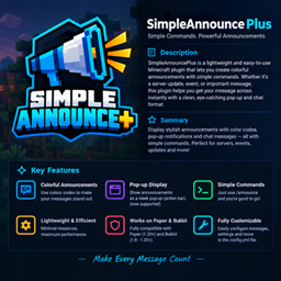 SimpleAnnoucePlus - Minecraft Bukkit Plugins - CurseForge