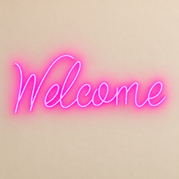 💗 Welcome –Hot Pink Neon Wall Light 💗 logo
