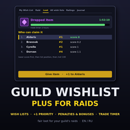 Guild Wishlist plus for raids project image