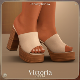Victoria Heels - Chunky Wooden Heel Suede Platform Mules project image