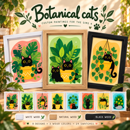 Botanical cats paintings project image