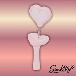 Cute Pink Heart Mirror & Sink Bathroom Set project image