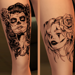 Sugar Skull Woman Tattoos logo