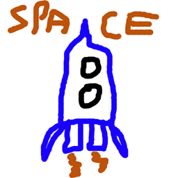Space creative for technology and fun logo
