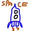 Space creative for technology and fun logo