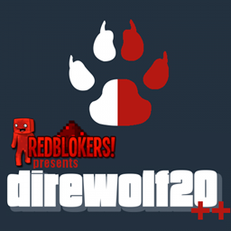 Redblockers presents Direwolf20++ logo