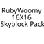 RubyWoomy 16x16 skyblock pack V1 logo