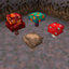 Three Dimensional Mushrooms logo