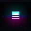 Retrowave sun and moon logo