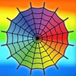 rainbow animated cobweb logo