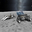 Realistic Lunokhod Rover and Proton rocket logo