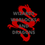 Wizards Warlocks and Dragons logo