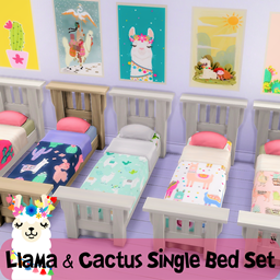 ::: Llama & Cactus Single Bed Set ::: by Little Red Riding Sim ::: logo