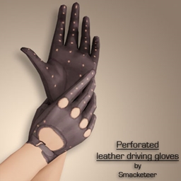 Perforated leather driving gloves logo