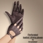 Perforated leather driving gloves logo