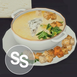 Cheese Soup with Croutons