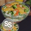 Salad with shrimp and orange logo