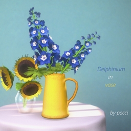 Delphinium flower in vase