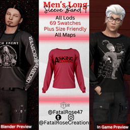 FatalRoseCreations Men's Long Sleeve Band T