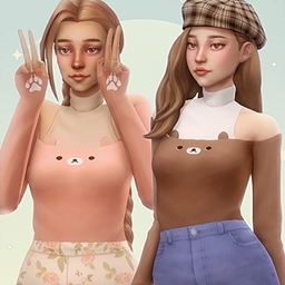 Bear top & accessory turtleneck