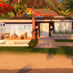 Wooden house with pool