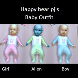 Happy bear pj's baby outfit