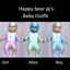 Happy bear pj's baby outfit logo