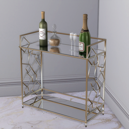 Luxe Mirrored Bar Cart + Glasses logo