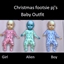 Christmas footsie pj's baby outfit logo