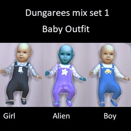 Dungarees mix set 1 baby outfit
