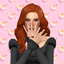 White nails with pride flag and heart logo