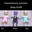 Freezerbunny dungarees summer version baby outfit logo