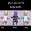Short sleeve pj's baby outfit logo