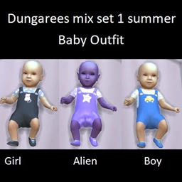 Dungarees mix set 1 summer baby outfit