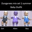 Dungarees mix set 1 summer baby outfit logo