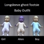 Longsleeve ghost footsie pj's baby outfit logo