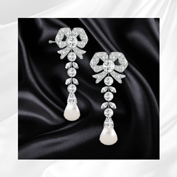 Diamond Bow Earrings