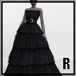 Adriene Layered Ball Gown - Black Couture