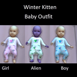 Kitten winter baby outfit